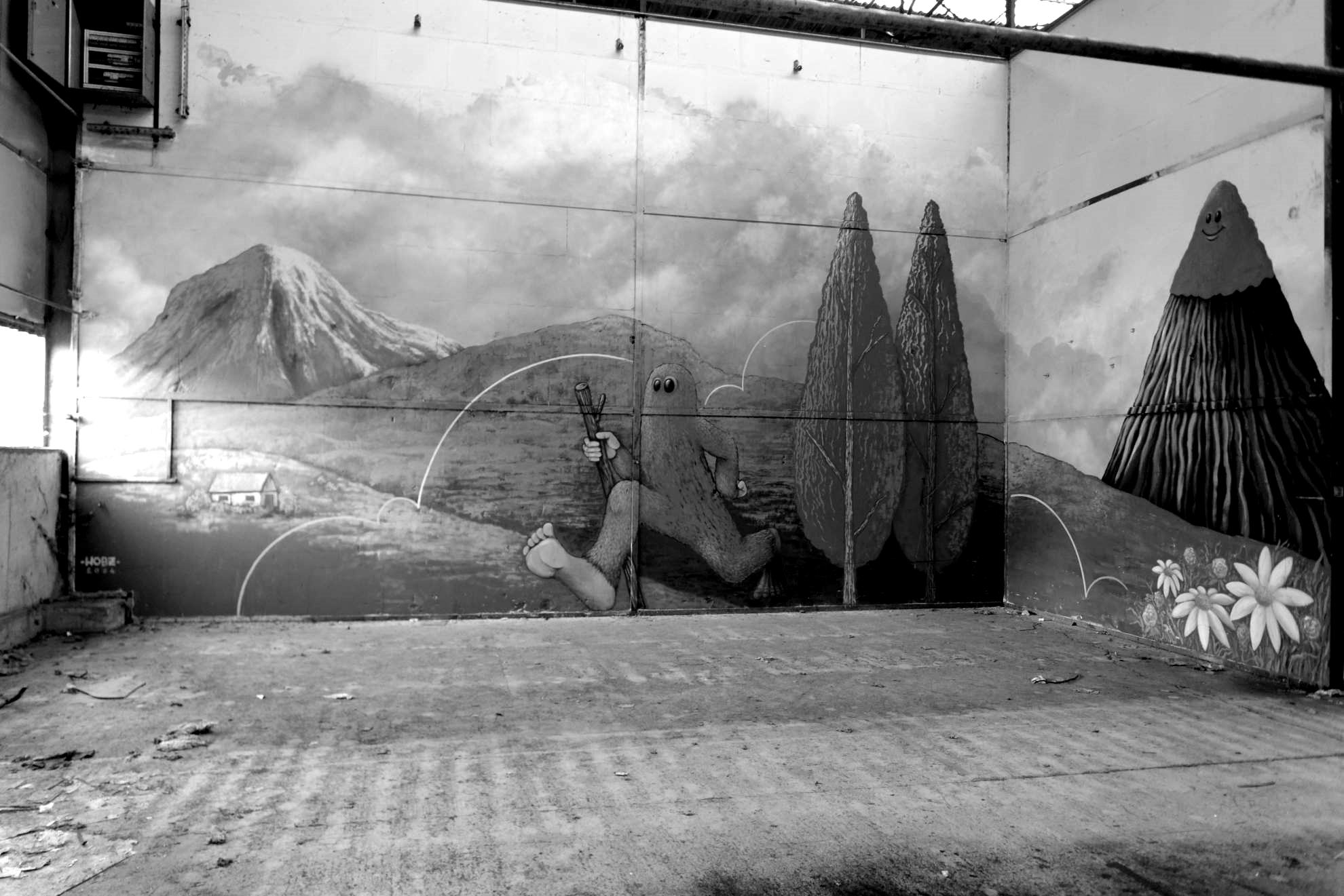 Usine en noir et blanc