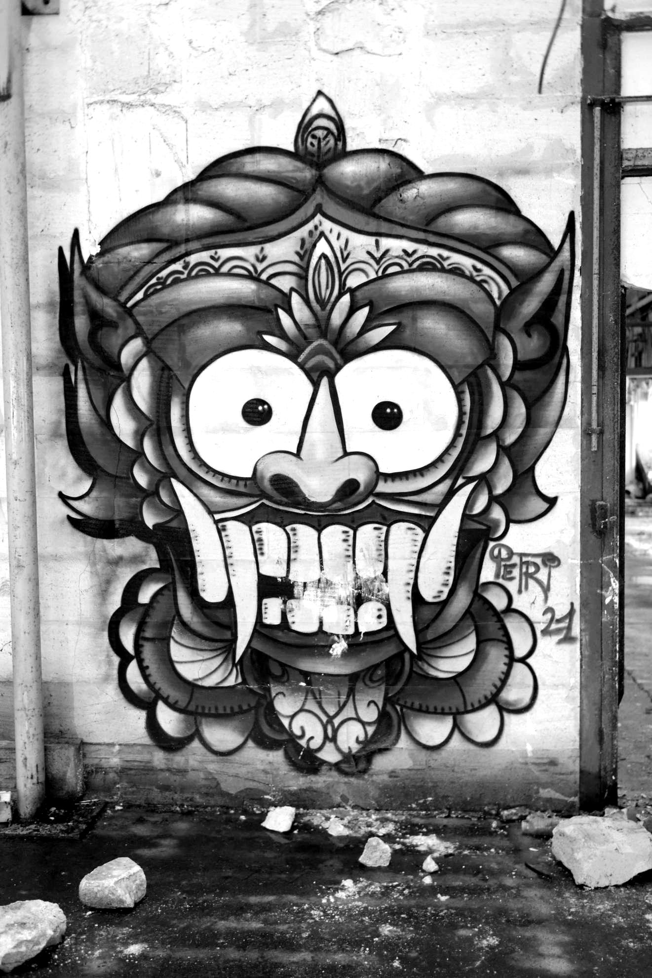 Usine en noir et blanc